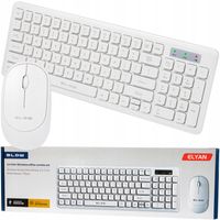 KLAWIATURA + MYSZKA BEZPRZEWODOWA UNIWERSALNA USB CICHA DO PRACY BIAŁA SLIM