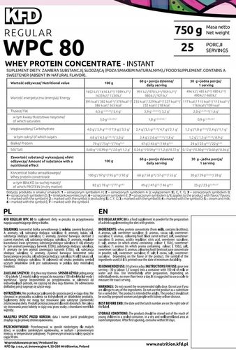 KFD REGULAR WPC 80 - 750 G - Smak Czekoladowy na Arena.pl