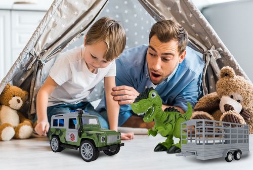 Auto z Napędem JEEP z Przyczepką i Dinozaurem na Arena.pl