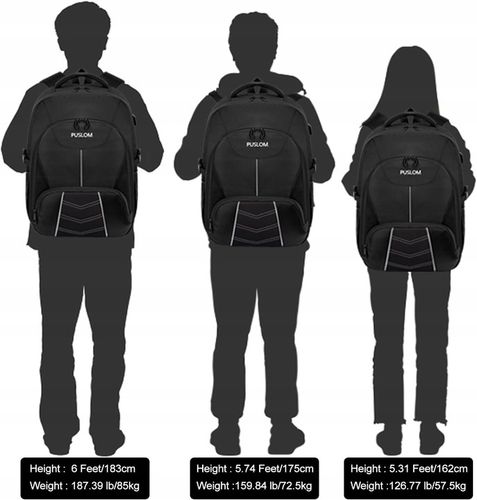 PLECAK PODRÓŻNY SZKOLNY TURYSTYCZNY NA LAPTOPA PUSLOM 55l CZARNY DUŻY USB na Arena.pl