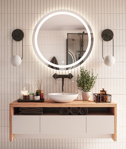 LUSTRO OKRĄGŁE LED FI 60cm WŁĄCZNIK DOTYKOWY zdjęcie 2