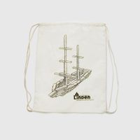 Worek bawełniany z motywem statku klocki drewniane Linden