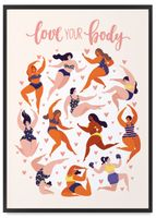 Plakat motywacyjny fitness siłownia 21x30 cm w czarnej ramie