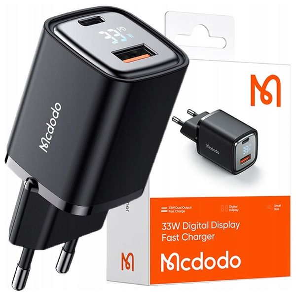 MCDODO NANO GaN ŁADOWARKA USB/USB-C PD 33W MIERNIK zdjęcie 1