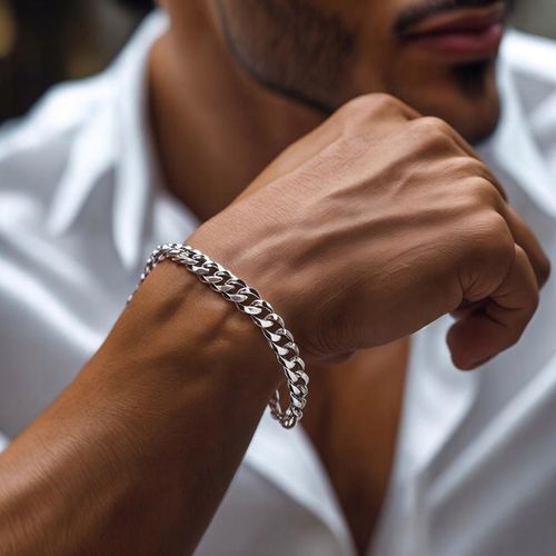 Srebrna Bransoleta Męska Pancerka 5mm/20cm Diamentowana SREBRO 925 PEŁNA na Arena.pl