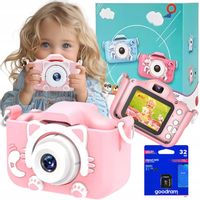 Aparat Dla Dzieci Cyfrowy Full HD Lekki z Efektami +32GB Karta Kot Kotek