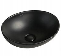 UMYWALKA NABLATOWA CERAMICZNA CZARNA MATOWA 41x33 REBIKO