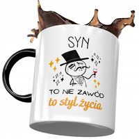 Kubek Czarny Dla Syna Na Dzień Dziecka Prezent Z Nadrukiem Ze Zdjęciem