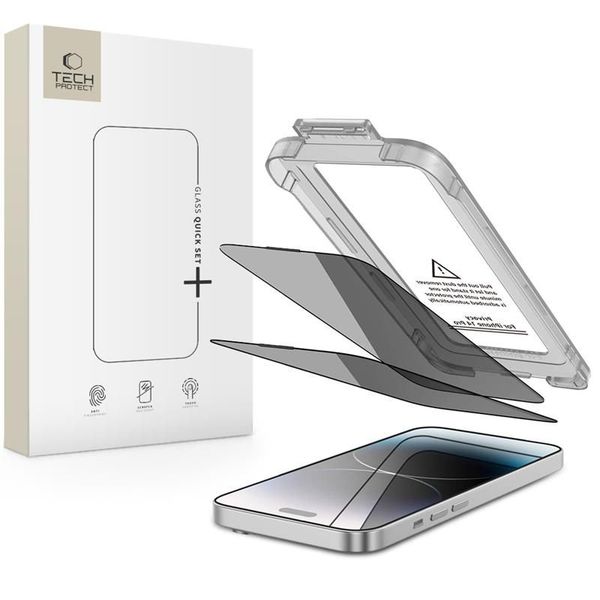 Szkło Prywatyzujące Tech-Protect Spy+ 2-Pack do Apple iPhone 14 Pro zdjęcie 1