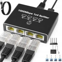 Switch 4x Rozdzielacz LAN 4 Porty Gigabit Ethernet RJ45 1000MB do Internetu