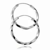 ELEGANCKIE SREBRNE KOLCZYKI KOŁA KÓŁKA 2.5CM KRĘCONE SPIRALKI SPIRALE