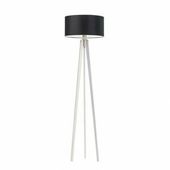 Lampa podłogowa MIAMI abażur czarny stelaż biały