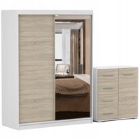 Zestaw NEOMI 05 Szafa 120 Komoda FRIDA MINI 01 90 półki BS PRODUCENT