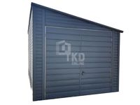 Garaż Blaszany 3,5x5 Brama drzwi Antracyt - dach spad w bok TKD80
