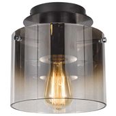 LAMPA sufitowa JAVIER MX17076-1A BK Italux szklana OPRAWA tuba przydymiona