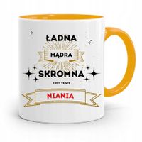 Dla Niani Opiekunki Kubek Żółty Na Prezent Z Nadrukiem Ze Zdjęciem