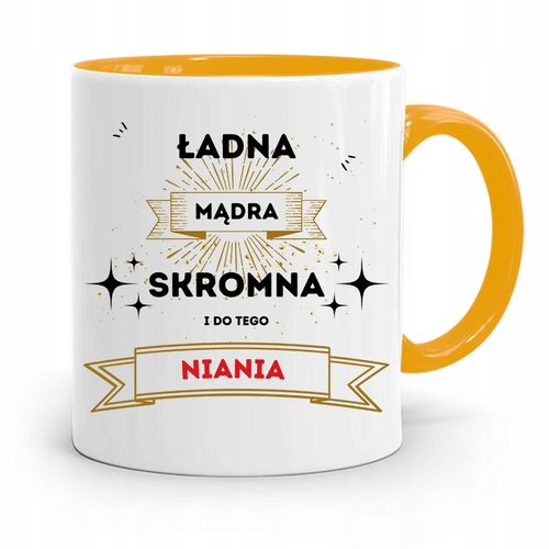 Dla Niani Opiekunki Kubek Żółty Na Prezent Z Nadrukiem Ze Zdjęciem na Arena.pl