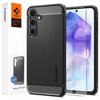 Etui do Galaxy A55, Spigen Rugged Armor elastyczny smukły case TPU + Szkło