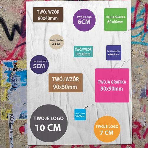 Naklejki z logo własnym nadrukiem WODOODPORNE na Arena.pl