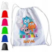 WOREK PLECAK SPORTOWY NA WF DLA DZIECI - GUMBALL + IMIĘ! BAJKA DARWIN LARRY