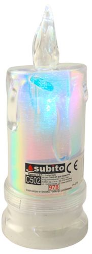 Świeca brokatowa LED SUBITO C502 H145 OPAL biała zimna (978) 1 sztuka na Arena.pl