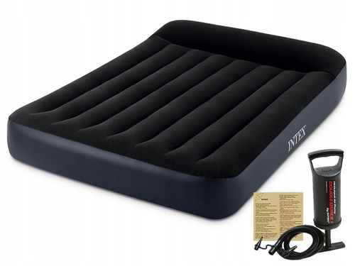 Materac Dmuchany Dwuosobowy Welurowy Łóżko Intex z Pompką MODEL 2024 na Arena.pl