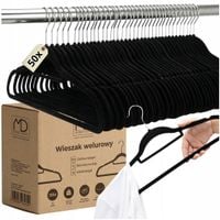 Wieszaki welurowe na ubrania wieszak na spodnie kurtki do szafy czarne 5kg