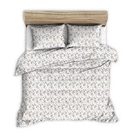 Pościel z kory 160x200 biała beżowa brązowa czarna kwiatowy rzucik