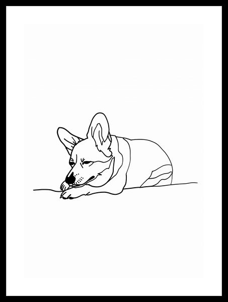 Plakat 29,7x42cm Śpiący Corgacz zdjęcie 3
