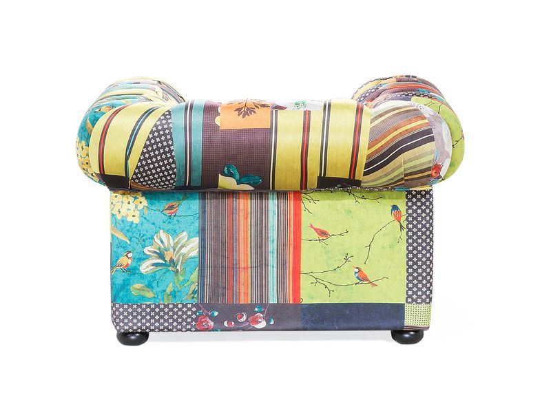 Fotel patchwork żółty CHESTERFIELD zdjęcie 4