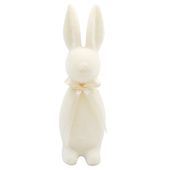 KRÓLIK WIELKANOCNY Z KOKARDKĄ BIAŁY DEKORACJA ŚWIĄTECZNA FIGURKA 30cm