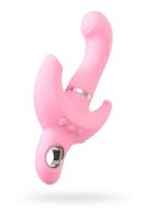 jos vibrator with clitoral stimulator jos twistme, silicone, pink, 19.5 cm
