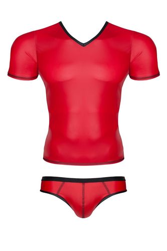 męski komplet z wetlooka: t-shirt w serek, figi typu brazyliany s na Arena.pl