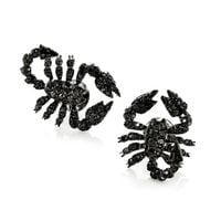 exclusive | kolczyki skorpion z czarnego złota z czarnymi diamentami