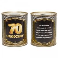 skarbonka metalowa urodzinowa 70