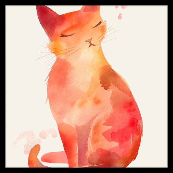 Plakat 30x30cm Akwarelowy Kot zdjęcie 2