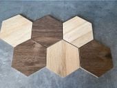 Płytki heksagon drewno PLASTER MIODU multicolor