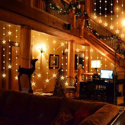 Kurtyny gwiazdowe 144 Łańcuchy świetlne LED na okno z zdalnym timerem na Arena.pl