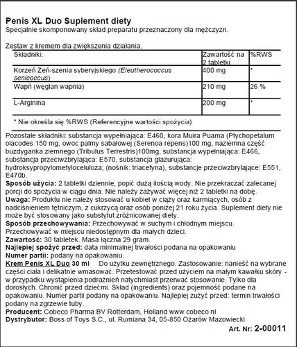 Supl.diety Penis XL DUO Pack  EFS na Arena.pl
