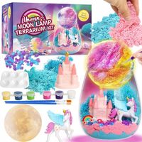 Jednorożec Zestaw Kreatywny Dziewczynki Lampka Nocna Piasek Kinetyczny DIY