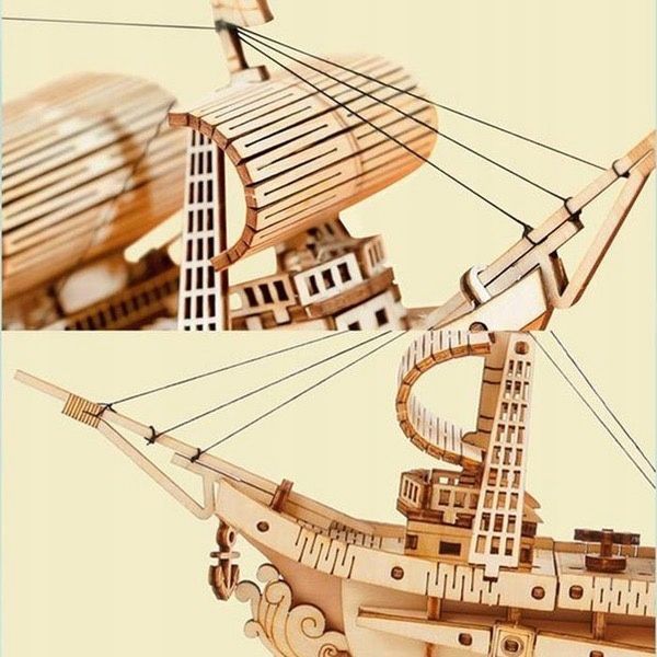 PUZZLE 3D MODEL DO SKŁADANIA STATEK ŻAGLOWIEC zdjęcie 7