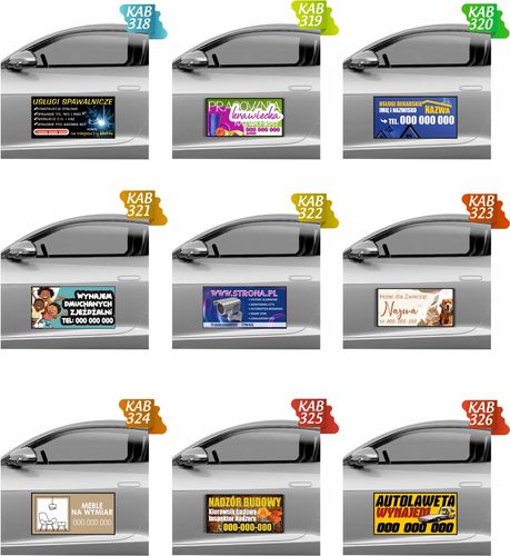 Magnes na samochód reklama magnetyczna 60x30 cm USŁUGI KAMIENIARSKIE na Arena.pl