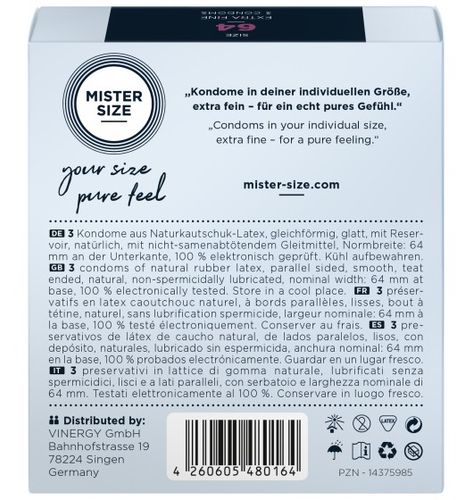 Mister.size 64 Mm Condoms 3 Pieces na Arena.pl