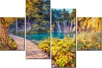 140CM 70 OBRAZ JEZIORO PLITVICE JESIENIĄ ŚCIENNY