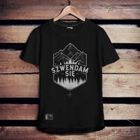 Koszulka męska polska marka podróże czarna L