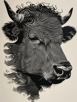 Plakat 60x80cm Byk w Świetlistych Barwach