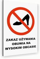 Tabliczka znak informacyjny 40x30 Biała ZAKAZ CHODZENIA NA OBCASIE Dibond