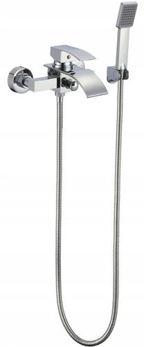 Bateria wannowa z prysznicem ścienna chrom wodospad kran do wanny kaskada na Arena.pl