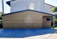 Garaż blaszany 8x6 + wnęka - bramy,drzwi, okno, blachodachówka, rynny SO139