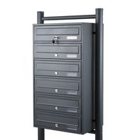 SKRZYNKA LOKATORSKA 6 KOMÓR STAL NIERDZEWNA GRAFIT ZEWNĘTRZNA